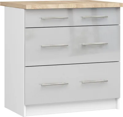 Obrázek produktu pro AKORD Furniture Factory KS0POLIBIAMETPOL3S015, Bílá, 16 mm, 3 zásuvka/zásuvek, 460 mm, 800 mm, 850 mm