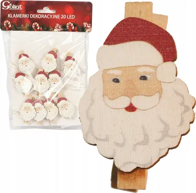 Produktbild von Led Leuchten Mit Einem Weihnachtsmann - Batteriebetrieben, 20 Stück, 2M Flexibles Kabel