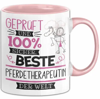 Produktbild von Beste Pferdetherapeutin Der Welt Tasse Geschenk für Eine Pferdetherapeutin  Und Sicher Geschenkidee Geburtstag Weihnachten (Rosa)