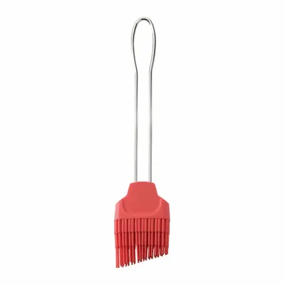 Image de Birkmann Pinceau en silicone Colour Splash, grand, pinceau de pâtisserie, tête en silicone avec manche en acier inoxydable, rouge, 4 cm, 421851