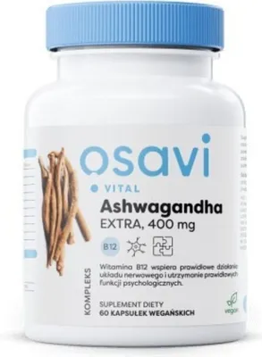 Productafbeelding van Osavi ashwagandha extra 400 mg met vit. b12 60 capsules 8438
