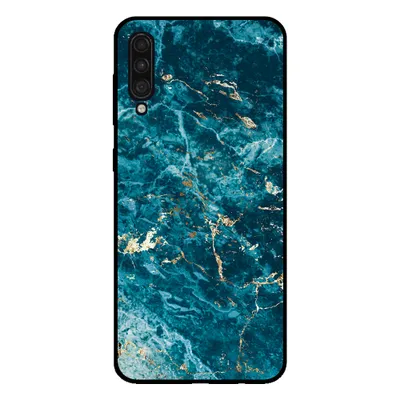 Image de Smartphonica Coque pour Samsung Galaxy A50s avec impression marbre - Coque arrière TPU design marbre - Bleu