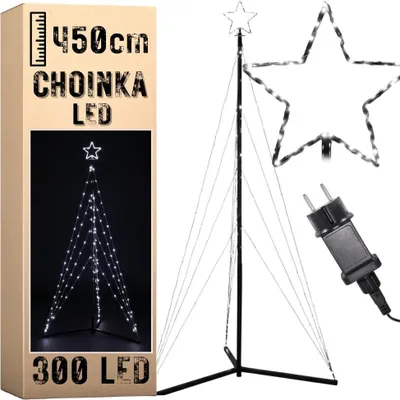 Obrázek produktu pro Vánoční stromek 300 LED venkovní 450 cm Vánoční stromek 300 LED venkovní 450 cm bílá studená