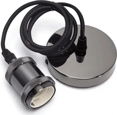 Produktbild von E27 Lampenfassungen Pendelleuchte Hängelampe Vintage Nostalgie Retro Perlschwarz