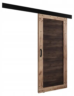 Produktbild von KierMoebel Schiebetür Komplettset ADIO 2, Wohnzimmer Schiebetür Craft Gold & Dunkle Esche 106x205x3,2 cm
