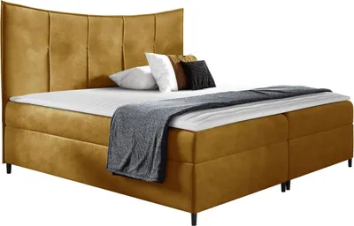 Produktbild von MIRJAN24 Boxspringbett Bergamo, Doppelbett mit zwei Bettkästen für die Bettwäsche, Ehebett mit Topper und Kopfteil (Fresh 37, Größe: 200x200 cm)