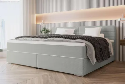 Produktbild von 99rooms Phönix Familienbett Boxspringbett 260×200 cm Cordstoff POSO Hellgrau