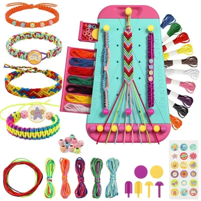 Immagine prodotto di Kit per creare braccialetti dell'amicizia per bambine | Set per la creazione di gioielli 2-in-1 | 101 pezzi | Verde