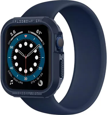 Image de Spigen Rugged Armor Apple Watch 4 / 5 / 6 / 7 / Se (44 / 45 Mm) Bleu marine