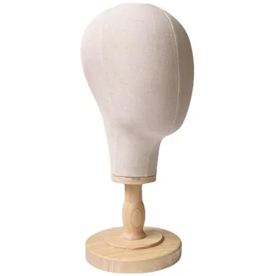Produktbild von Perückenständer, 54CM Mannequin Perücke Kopf mit Holzständer, Abnehmbarer Perückenständer, Multifunktionaler Hutständer, Hut Ausstellungsständer