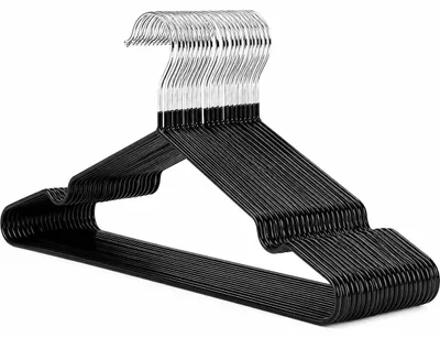 Productafbeelding van 1. Boven 25 premium metalen kledinghangers met rubbercoating – duurzaam – ruimtebesparend