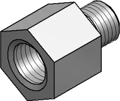 Produktbild von MEFA Reduzierstück sechskant, Innengew. M16 Außengewinde M12 L=32 mm, 1 Stk.