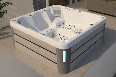 Obrázek produktu pro Sprudelwanne Hydromassagebad Whirlpool Whirlwanne Außenwhirlpool 210x210 cm