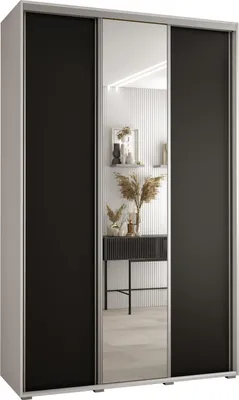 Produktbild von MEBLE KRYSPOL Davos 3 Schrank, drei Türen - 235,2x150x45 cm - Weiß Schwarz Silber