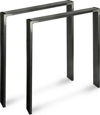Produktbild von Magnetic Mobel 2X Design Tischkufen Neigung Metall Industrial schräge Tischbeine Möbelkuven | Tischgestell aus Stahl geneigt 70x72 cm