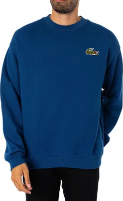 Produktbild von Lacoste Lockeres strukturiertes Logo-Sweatshirt, Blau S