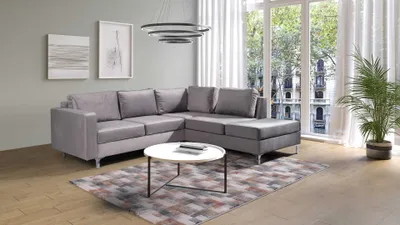 Zdjęcie produktu dla Narożnik ORLANDO Velvet Do Salonu Szary