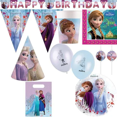 Produktbild von Die Eiskönigin 2 XL Kindergeburtstag Deko Party Set Frozen 2
