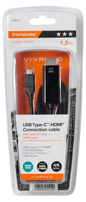 Produktbild von USB Type C -> HDMI Anschlusskabel, 1,5m (45512)