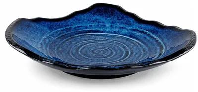Image de Bol décoratif en céramique bleue, diamètre 30 cm