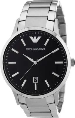 A close-up studio shot of an Emporio Armani watch.
