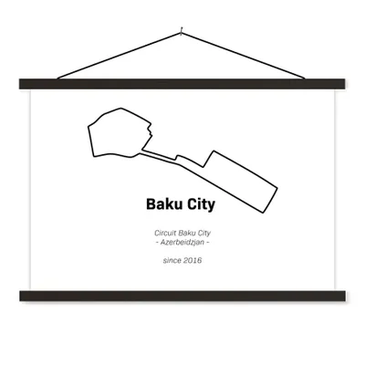 Produktbild von MuchoWow® Textilposter Formel 1 - Baku - Rennstrecke 150x100 cm mit schwarzem Rahmen - Schlafzimmer