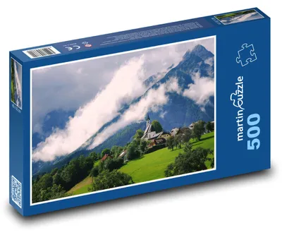 Produktbild von Puzzle 500 Wolken über Bergdorf - martinpuzzle