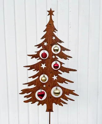Produktbild von Tannenbaum zum Dekorieren 70cm Tanne zum Stecken Gartenstecker Weihnachtsbaum Christbaum Edelrost Gartendeko Rost Weihnachtsdeko Metall Rostfigur