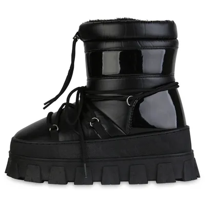 Produktbild von VAN HILL Damen Warm Gefütterte Winter Boots Stiefeletten Bequem Schuhe 841395, Farbe: Schwarz, Größe: 37