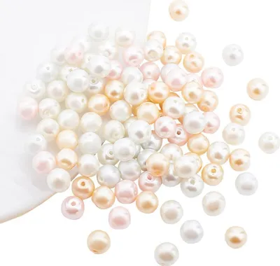 Produktbild von Set aus 100 Stück Glasperlen - Runde Perlen - Pink Farbserie - für DIY Schmuckherstellung - Halskette Armband - 8mm - Loch: 1mm