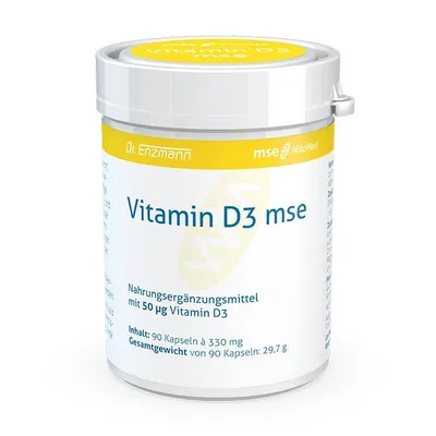 Produktbild von Dr. Enzmann Vitamin D3 2000 I.E. 90 Kapseln - MSE - Immunsystem Knochen vegan