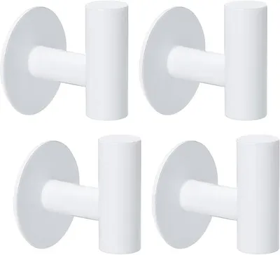 Imagen del producto de Ganchos adhesivos para pared, 4 ganchos para toallas para el baño, no requiere taladrar, autoadhesivos