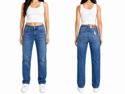 Produktbild von 50000 Pierre Cardin Jana Damen Jeans Blau W28 L30 (EU 36) – Baumwolle, Stretch, bequemer Schnitt