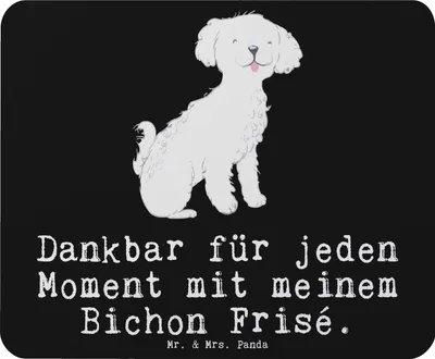 Produktbild von Mr. & Mrs. Panda Mouse Pad Bichon Frisé Moment - Schwarz - Geschenk, mauspad pc, mausteppich, Mousepad