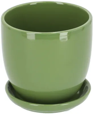 Image de KOTARBAU® Pot en céramique pour plantes, pot de culture intérieur, diamètre 20 cm, vert