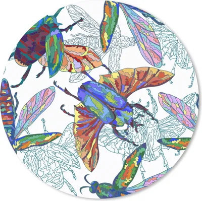 Produktbild von MuchoWow® Mauspad Mousepad Insekten - Regenbogen - Design 20x20 cm - Mousepads - Maus Mat - Pad - Mausunterlage - Schreibtischmatte