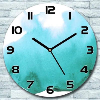 Produktbild von Wanduhr aus Glas Rund fi 30 Aquarell Spritz Quarz Deko Wohnzimmer Büro