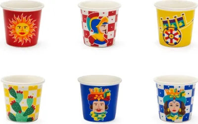 Produktbild von Excelsa Set mit 6 Espressotassen Sicilian Rhapsody Porzellan 9 cl Bunt
