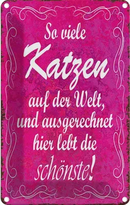 Produktbild von vianmo Blechschild 18x12 cm so vilele Katzen auf der Welt Tier Haustier Katze