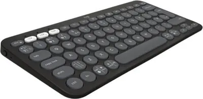 Produktbild von Logitech Pebble Keys 2 K380s, Mini, Kabellos, Bluetooth, Scherenschalter, QWERTY, Graphit