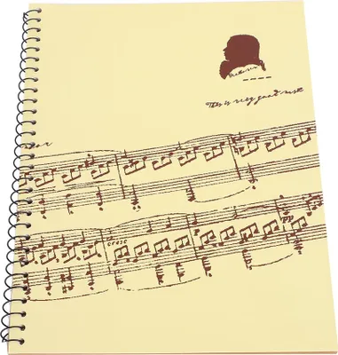 Immagine prodotto di quaderno di notazione di 50 pagine, materiale di cancelleria per manoscritti musicali (partitura gialla)