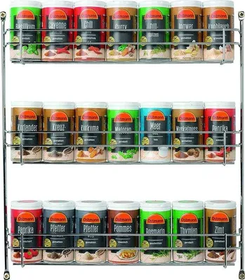 Produktbild von Küchenregal für Gewürzgläser, Gewürzorganiser, Holz, 6 Fächer