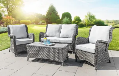 Produktbild von Dining Sitzgruppe Gartenset 11tlg. BOCA aus Aluminium inkl. Polsterauflage