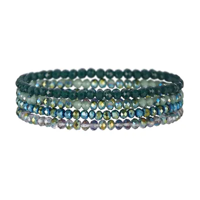 Produktbild von Damen Kristallperlen Armband Mehrschichtiges Steine Boho, Geschenkidee, J0369 Grün