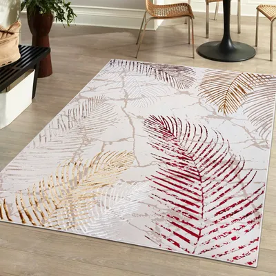 Obrázek produktu pro Koberec 140 x 200 cm Béžový krémový se zlatou / NA37F Abstraktní
