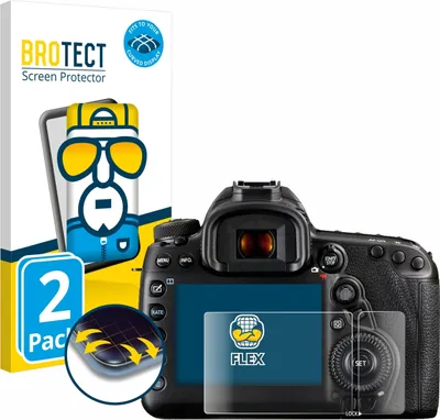 Produktbild von 2x BROTECT Fullscreen Schutzfolie für Canon EOS 5D Mark IV (Display + Schulterdisplay) Displayschutz Folie Fullcover Klar Transparent