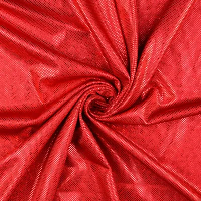 Produktbild von Folienjersey Rot von Stofftreff Santi®, ca. 0,5 m lang, ca. 1,5 m breit, 200 g/m², Stoffe, Meterware, 8 % Elasthan, 92 % Baumwolle