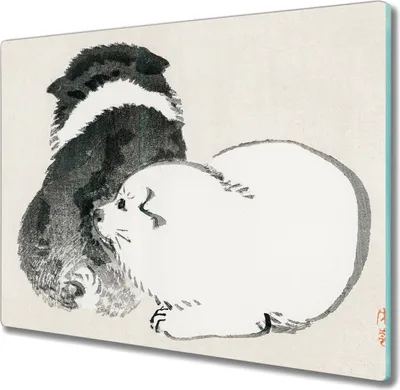 Produktbild von Coloray Küchenbrett Kochplattenabdeckung Hackbrett Schneidebrett Herdabdeckplatte 60x52 cm - Haustiere Hunde