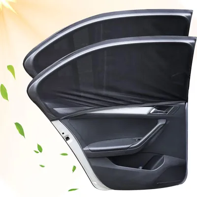 Image de Lot de 2 pare-soleil pour voiture, adaptés aux bébés, avec protection UV, pare-soleil universels pour vitres latérales et lunette arrière.