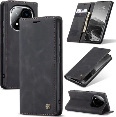 Obrázek produktu pro Pouzdro pro Xiaomi Redmi Note 14 Pro/Note 14 Pro+ 5G, RetroPolyuretanKožené Pouzdro s Funkcí Stojánku černé